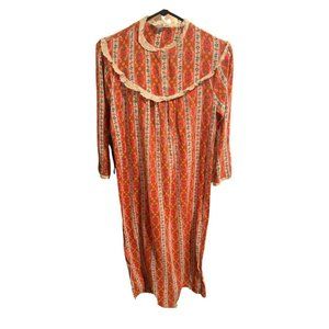 Vintage Flannel Floral Lace Cotton Made In British Hong Kong Cottage core Small